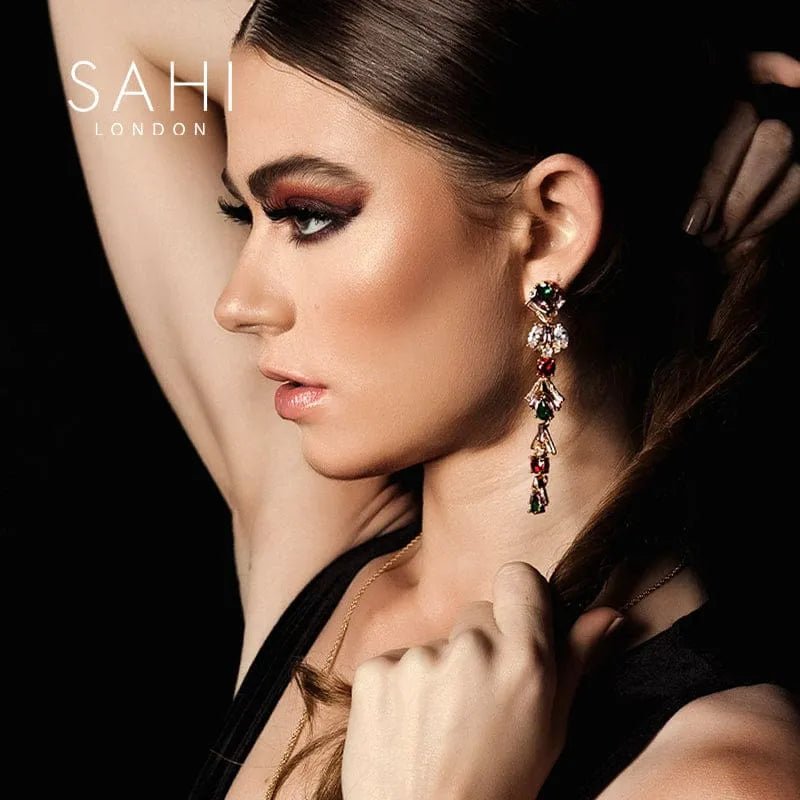 Shine Collection Dangling Crystal Earring - SAHI London | Handcrafted Jewellery Handbags & T-shirt Fashion