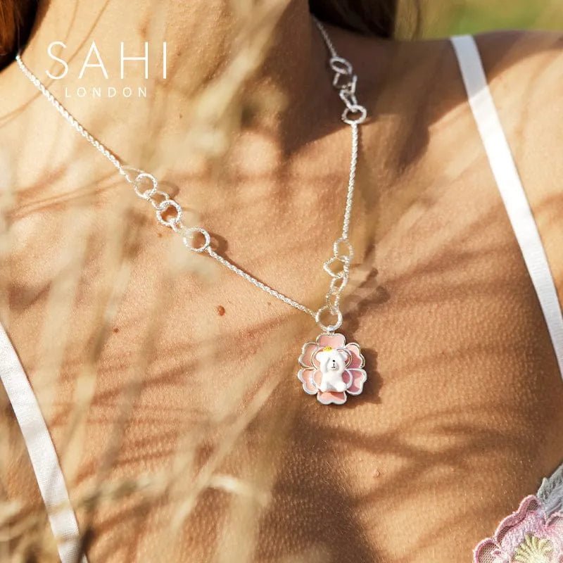 Camellia Bear Pendant Charm Necklace - SAHI London | Handcrafted Jewellery Handbags & T-shirt Fashion