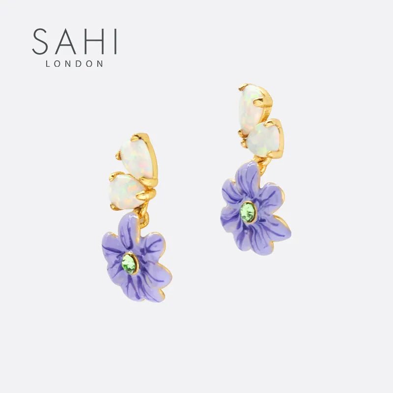 Enchanting Garden flower Drop Earrings - SAHI London | Handcrafted Jewellery Handbags & T-shirt Fashion