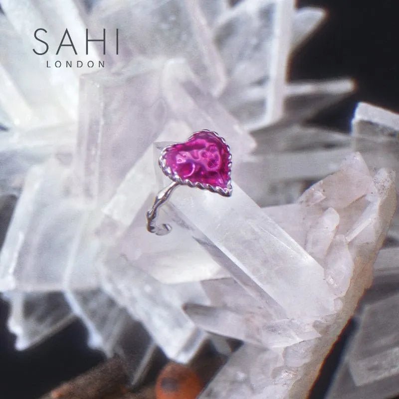 With Love Heart Enamel Adjustable Ring - SAHI London | Handcrafted Jewellery Handbags & T-shirt Fashion