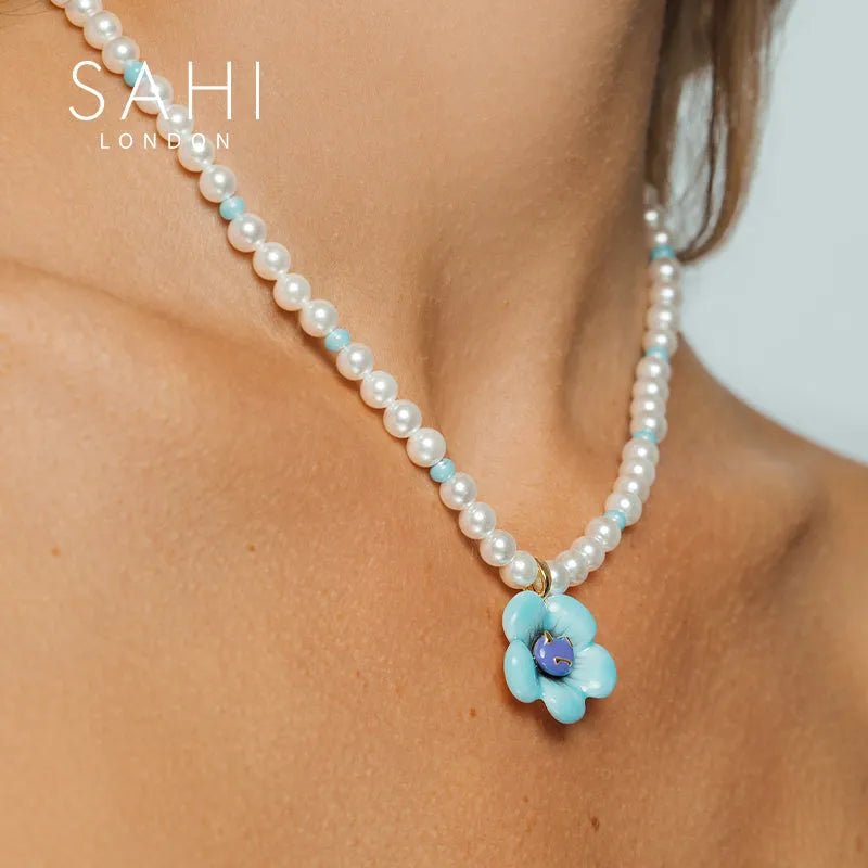 Monster Yellow Enamel & Pearl Necklace - SAHI London | Handcrafted Jewellery Handbags & T-shirt Fashion