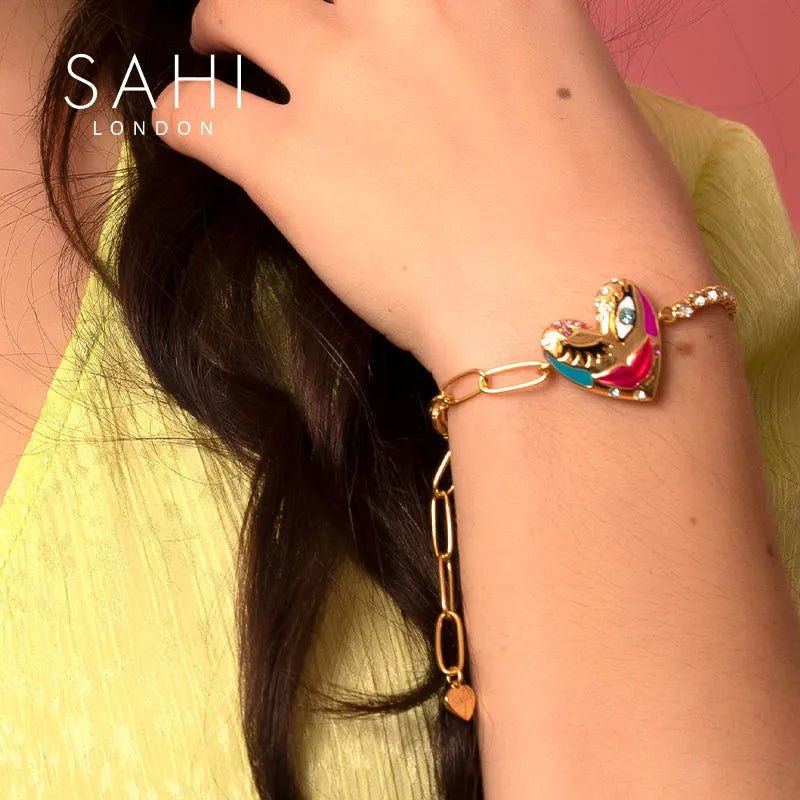 Love Affair Chain & Link Bracelet - SAHI London | Handcrafted Jewellery Handbags & T-shirt Fashion