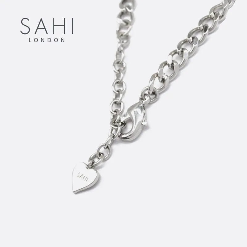 With Love Heart Enameled Pearl Chain & Link Bracelet - SAHI London | Handcrafted Jewellery Handbags & T-shirt Fashion
