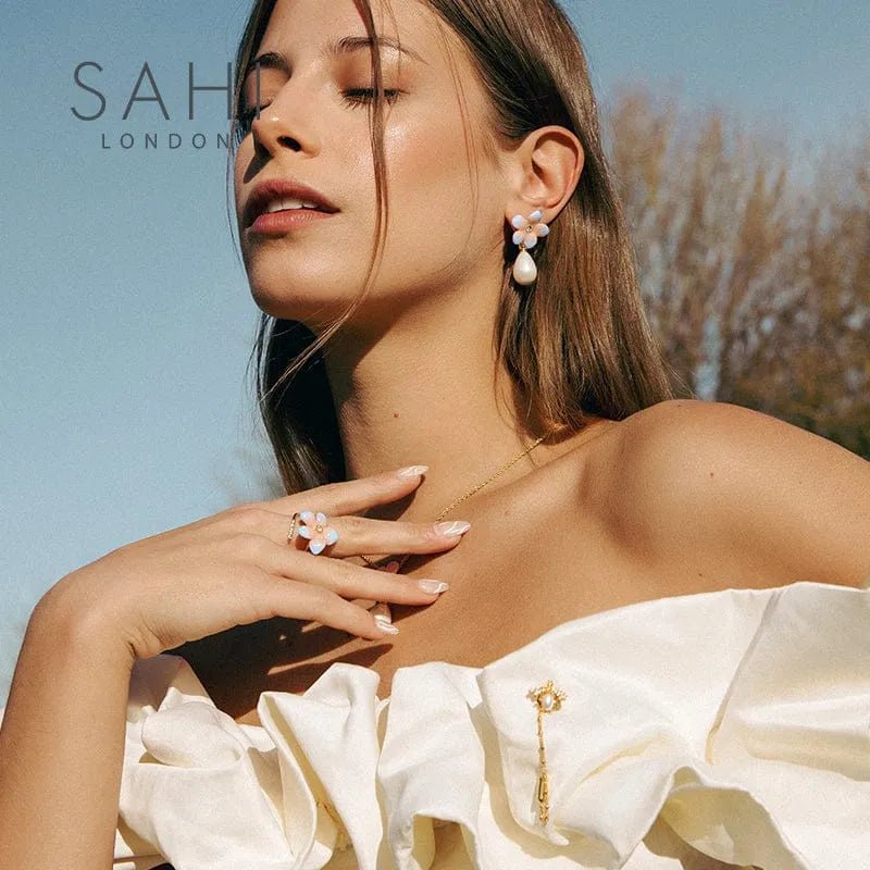 Gold Enameled Bee Pearl Brooch - SAHI London | Handcrafted Jewellery Handbags & T-shirt Fashion