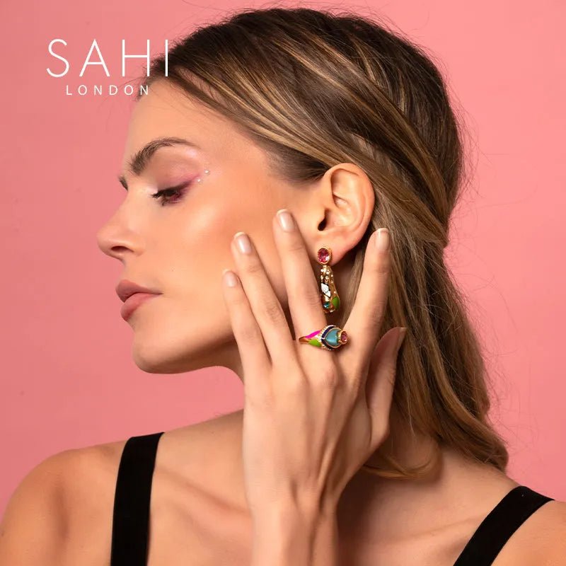 Love Affair Teardrop Drop Earrings - SAHI London | Handcrafted Jewellery Handbags & T-shirt Fashion