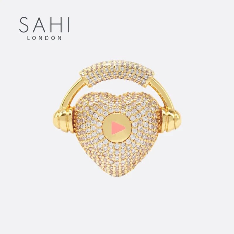 Heart & Headphone Pendant Crystal Necklace - SAHI London | Handcrafted Jewellery Handbags & T-shirt Fashion
