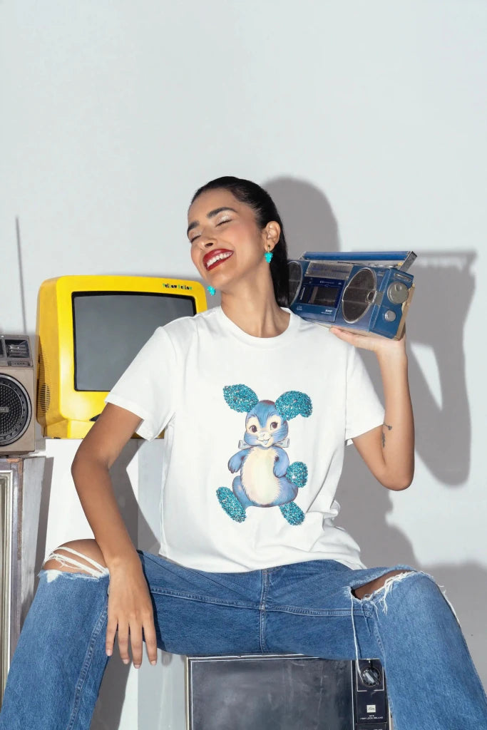Pop Art Bunny Unisex T-Shirt - SAHI London | Handcrafted Jewellery Handbags & T-shirt Fashion