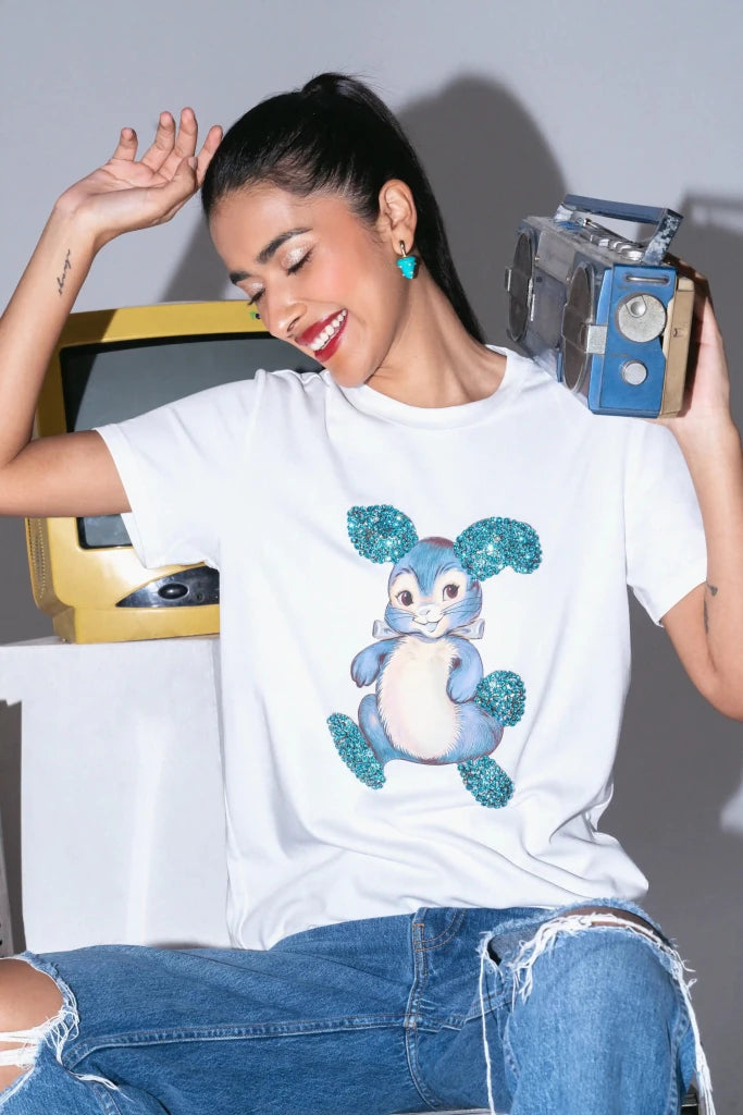 Pop Art Bunny Unisex T-Shirt - SAHI London | Handcrafted Jewellery Handbags & T-shirt Fashion