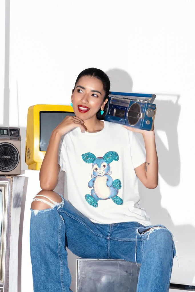 Pop Art Bunny Unisex T-Shirt - SAHI London | Handcrafted Jewellery Handbags & T-shirt Fashion