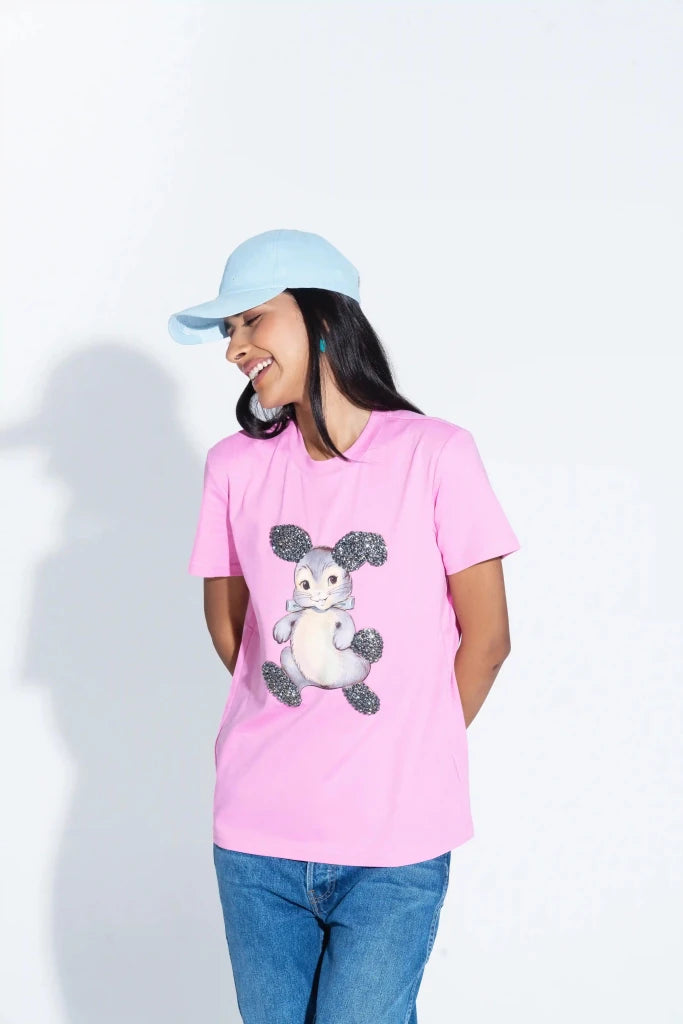 Pop Art Bunny Unisex T-Shirt - SAHI London | Handcrafted Jewellery Handbags & T-shirt Fashion