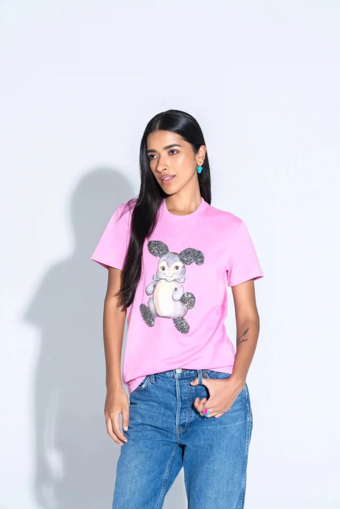 Pop Art Bunny Unisex T-Shirt - SAHI London | Handcrafted Jewellery Handbags & T-shirt Fashion