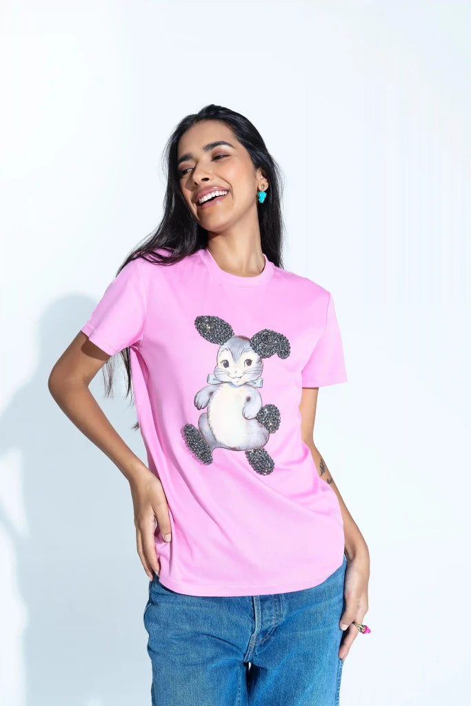 Pop Art Bunny Unisex T-Shirt - SAHI London | Handcrafted Jewellery Handbags & T-shirt Fashion