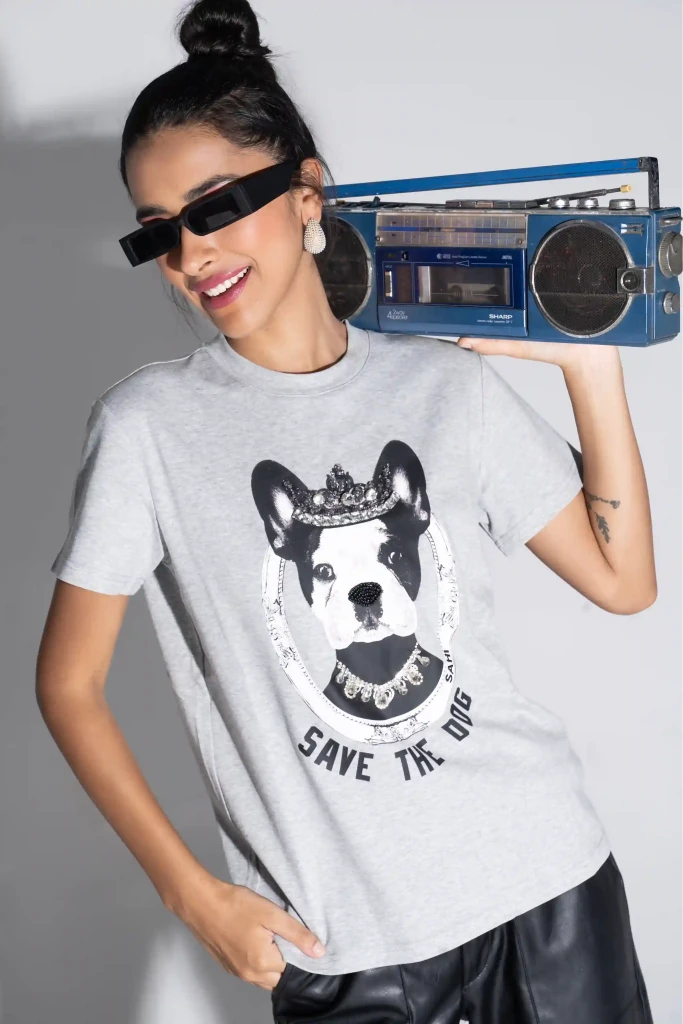 Pop Art Save the Dog Unisex T-Shirt - SAHI London | Handcrafted Jewellery Handbags & T-shirt Fashion