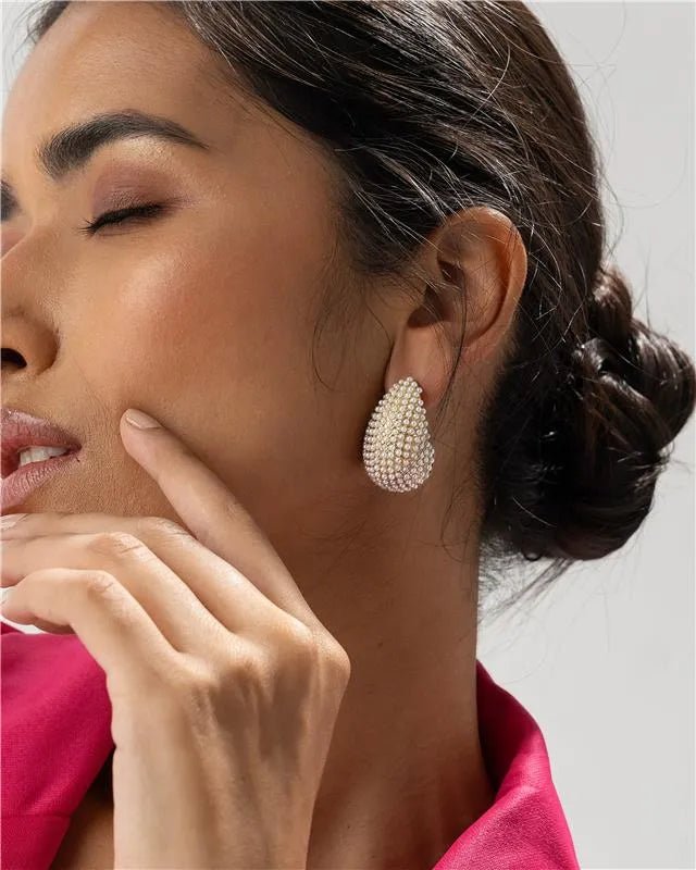 Golden Stud Statement Earring - SAHI London | Handcrafted Jewellery Handbags & T-shirt Fashion