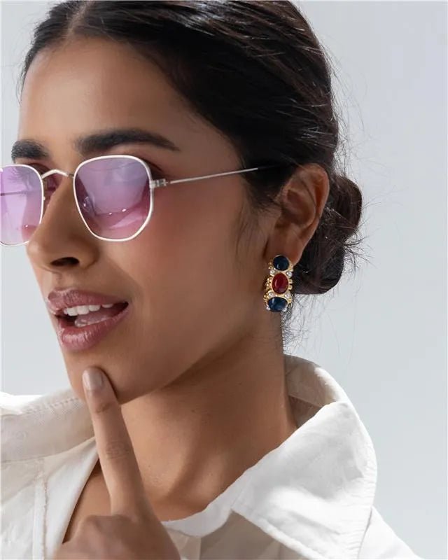 Multicolor Hoop Statement Earring - SAHI London | Handcrafted Jewellery Handbags & T-shirt Fashion