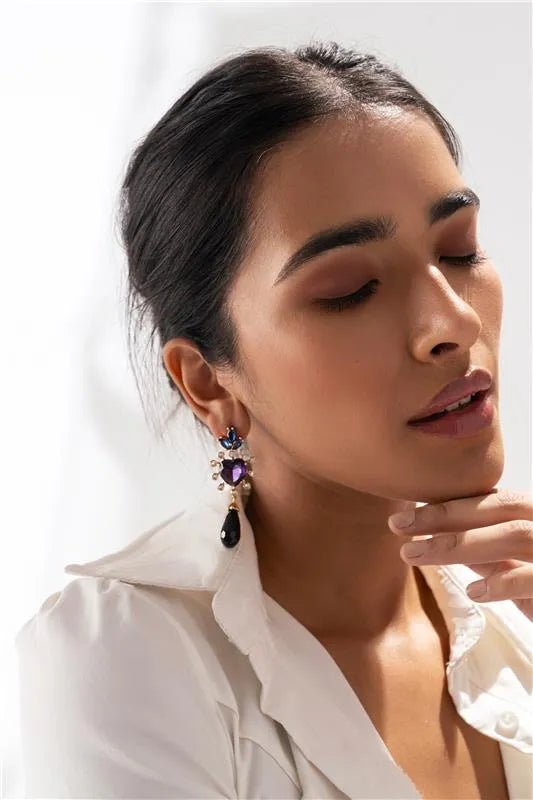 Maroon Dangle Statement Earring with Pearl - SAHI London | Handcrafted Jewellery Handbags & T-shirt Fashion