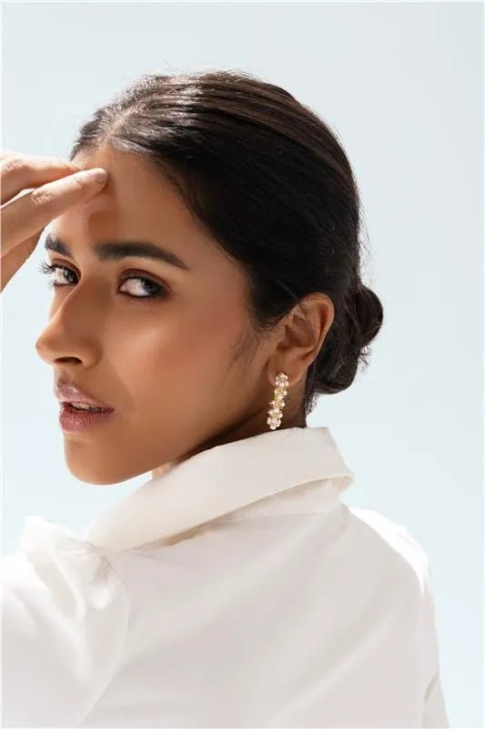 Golden Hoop Statement Gold Plated Earring - SAHI London | Handcrafted Jewellery Handbags & T-shirt Fashion