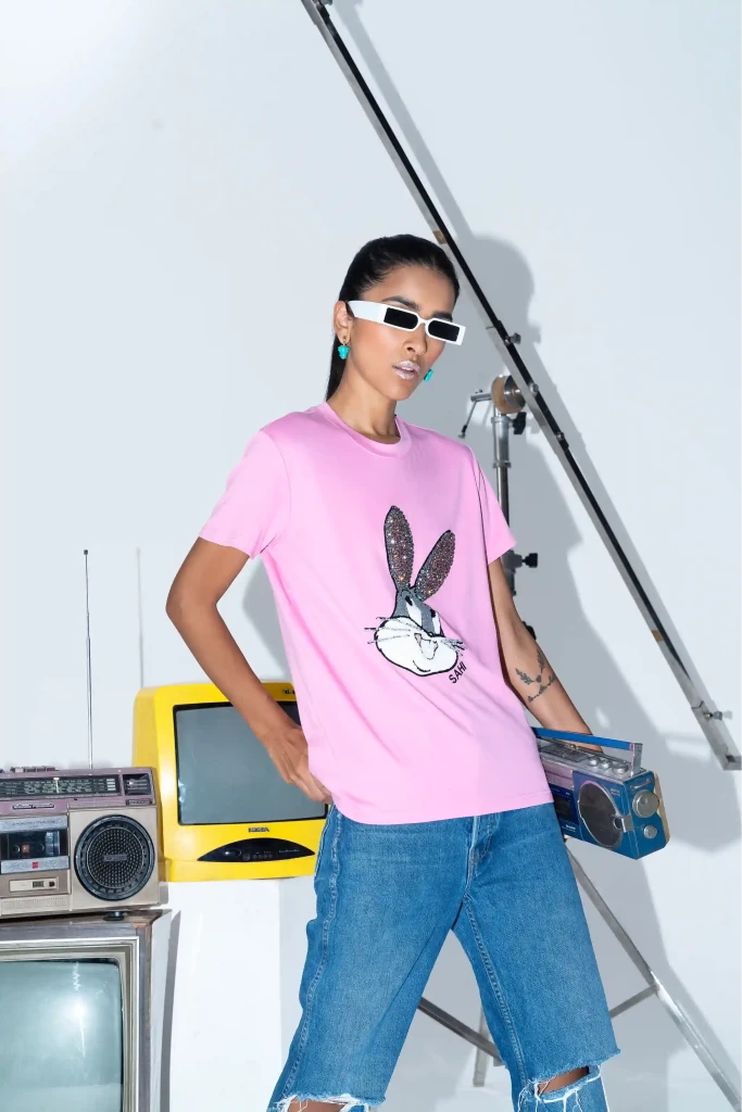 Pop Art Rabbit Unisex T-Shirt - SAHI London | Handcrafted Jewellery Handbags & T-shirt Fashion