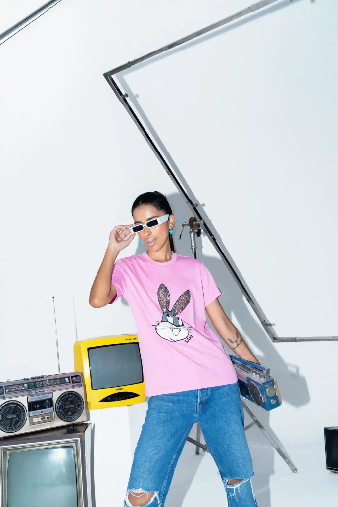 Pop Art Rabbit Unisex T-Shirt - SAHI London | Handcrafted Jewellery Handbags & T-shirt Fashion