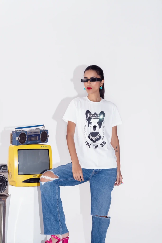 Pop Art Save the Dog Unisex T-Shirt - SAHI London | Handcrafted Jewellery Handbags & T-shirt Fashion
