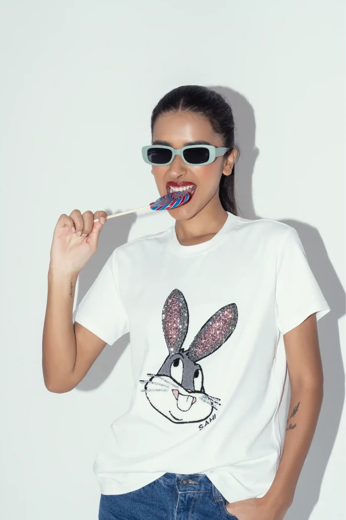 Pop Art Rabbit Unisex T-Shirt - SAHI London | Handcrafted Jewellery Handbags & T-shirt Fashion