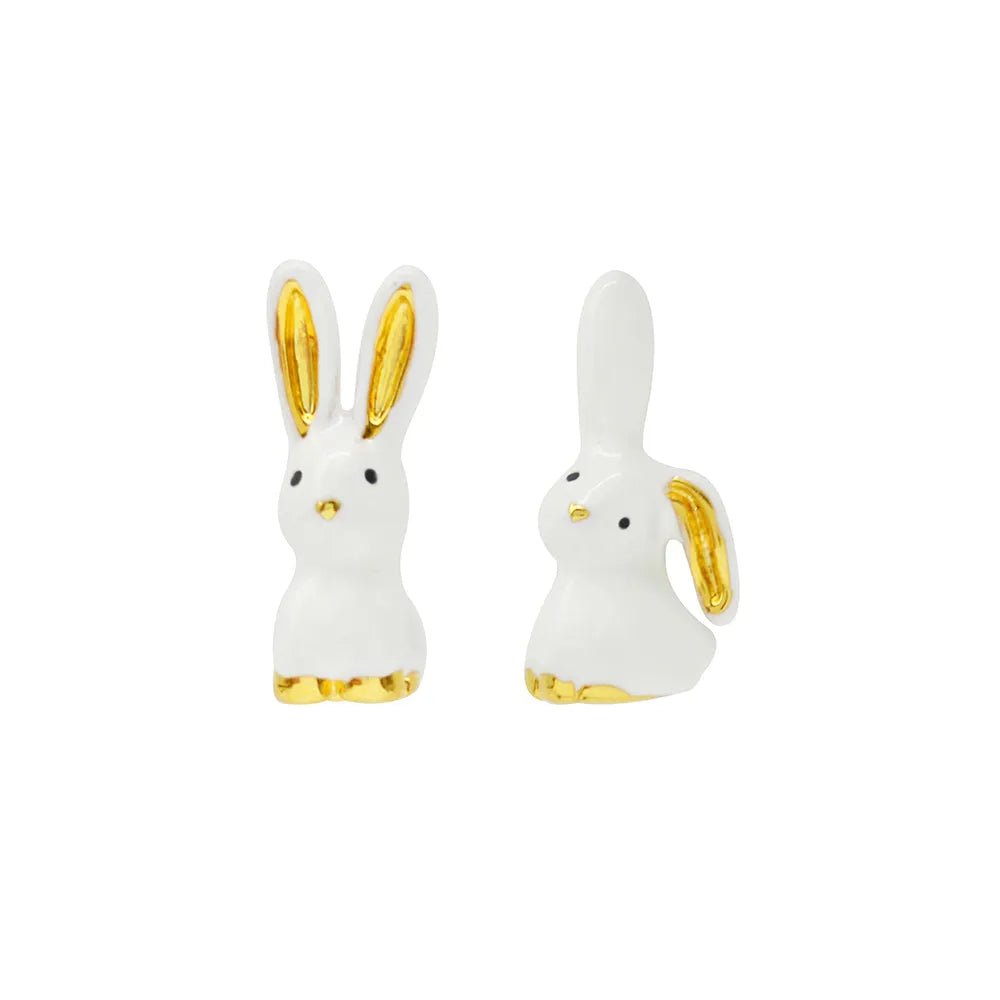 Rabbit Stud Enamel Earrings - SAHI London | Handcrafted Jewellery Handbags & T-shirt Fashion