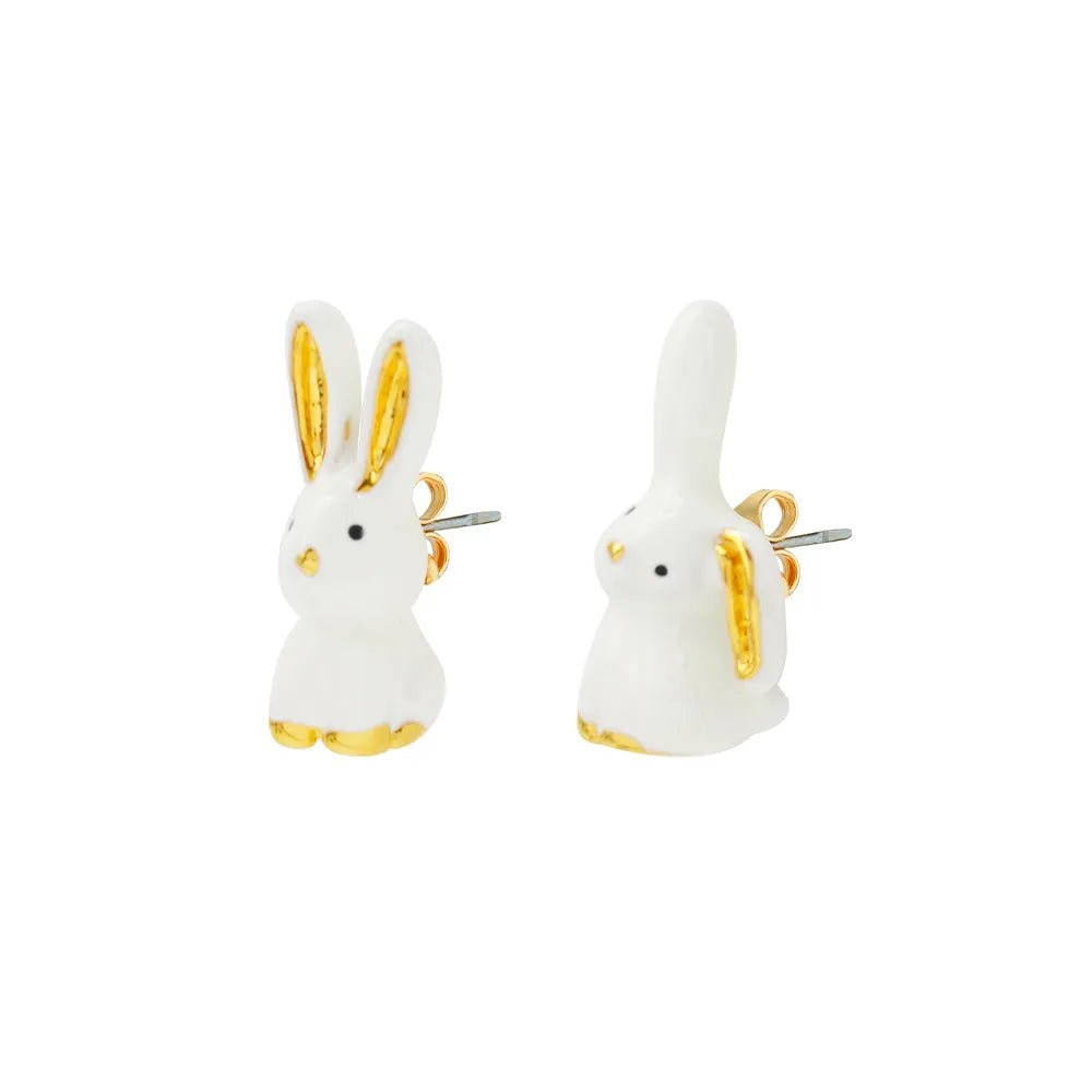 Rabbit Stud Enamel Earrings - SAHI London | Handcrafted Jewellery Handbags & T-shirt Fashion