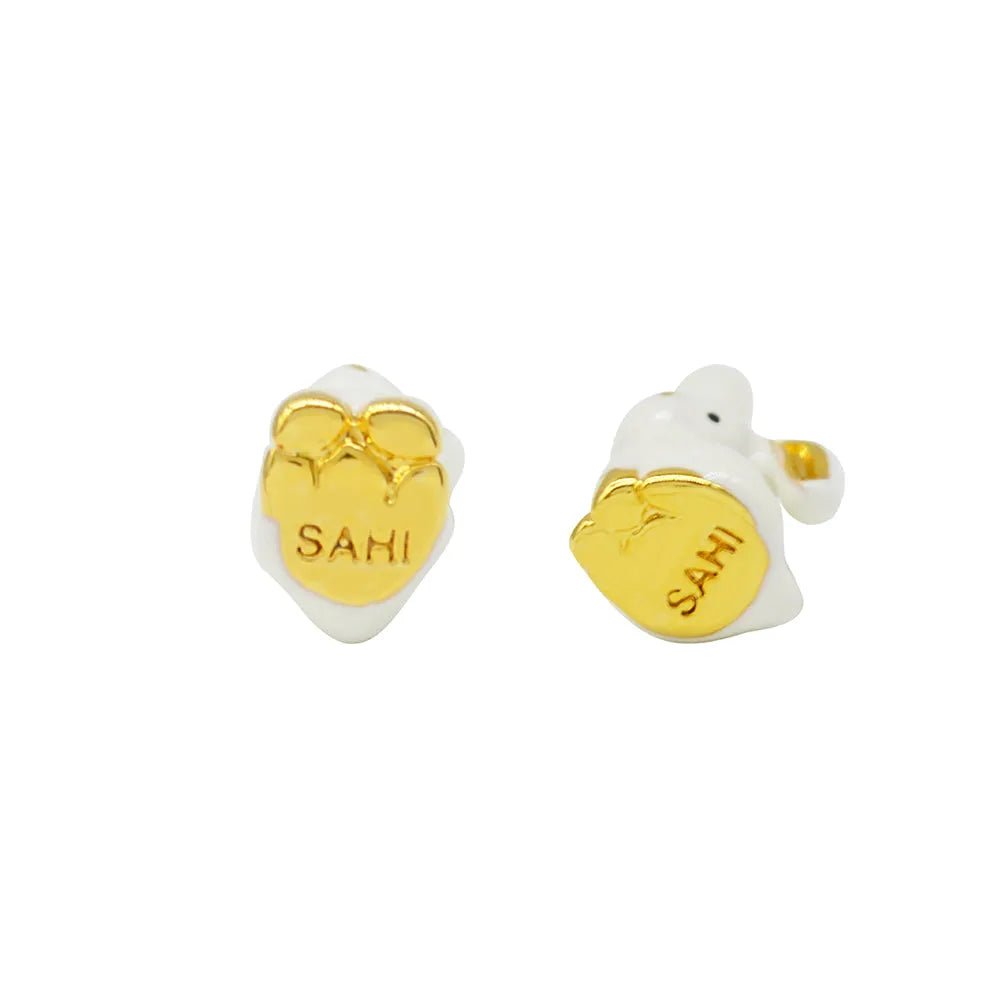Rabbit Stud Enamel Earrings - SAHI London | Handcrafted Jewellery Handbags & T-shirt Fashion