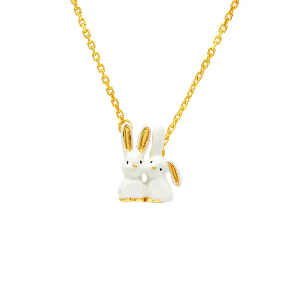 Rabbit Pendant Enamel Necklace - SAHI London | Handcrafted Jewellery Handbags & T-shirt Fashion