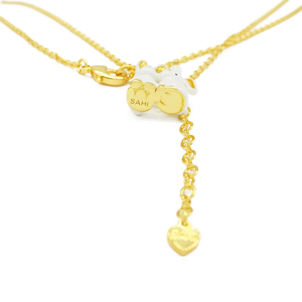 Rabbit Pendant Enamel Necklace - SAHI London | Handcrafted Jewellery Handbags & T-shirt Fashion