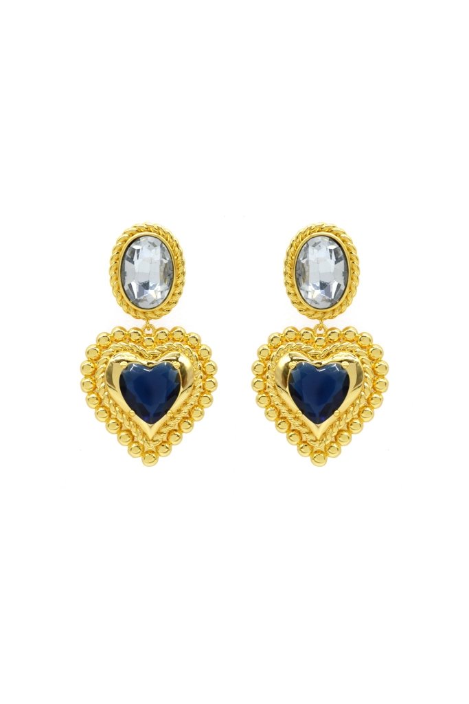 Drop Statement Earring Beautiful Heart - SAHI London | Handcrafted Jewellery Handbags & T-shirt Fashion