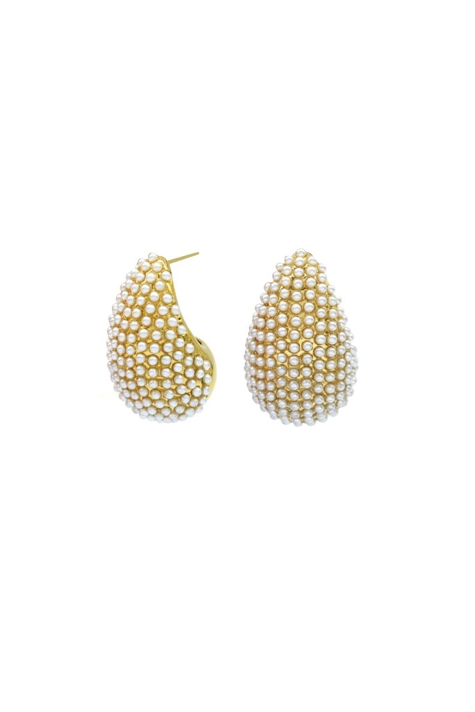 Golden Stud Statement Earring - SAHI London | Handcrafted Jewellery Handbags & T-shirt Fashion