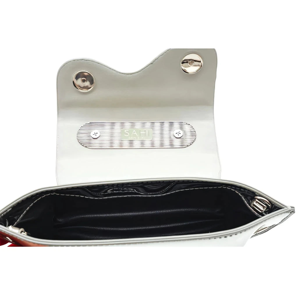 Silver GAGA Bag Pink Crystal Flap Cover - SAHI London | Handcrafted Jewellery Handbags & T-shirt Fashion