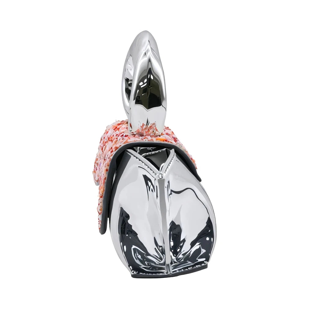 Silver GAGA Bag Pink Crystal Flap Cover - SAHI London | Handcrafted Jewellery Handbags & T-shirt Fashion