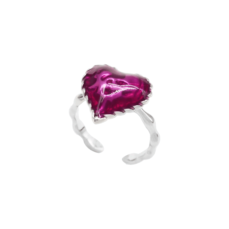 With Love Heart Enamel Adjustable Ring - SAHI London | Handcrafted Jewellery Handbags & T-shirt Fashion