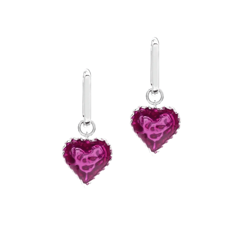 With Love Heart Enameled Drop Dangling Earing - SAHI London | Handcrafted Jewellery Handbags & T-shirt Fashion