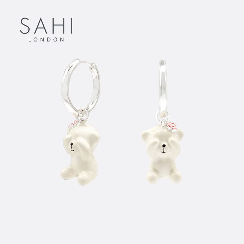 Camellia Bear Drop Earrings 