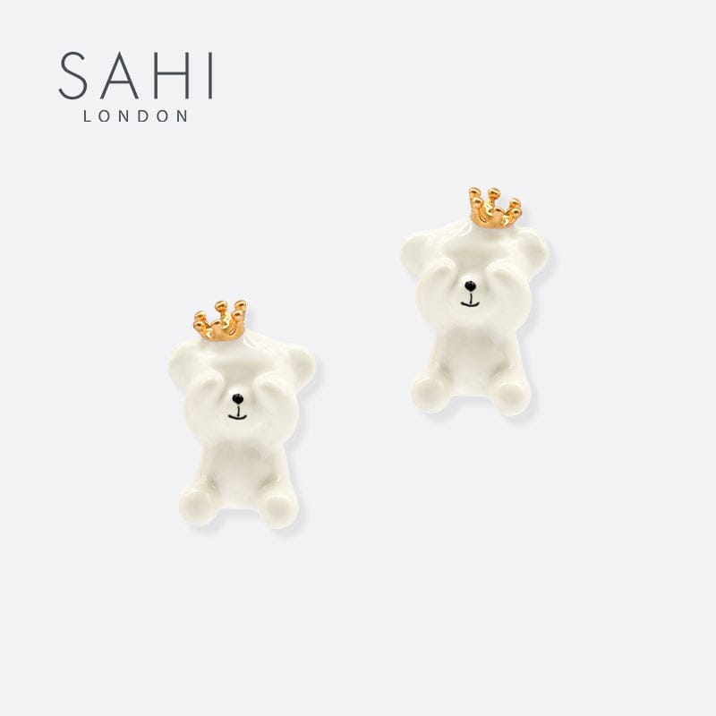 Camellia Bear Stud Earrings 