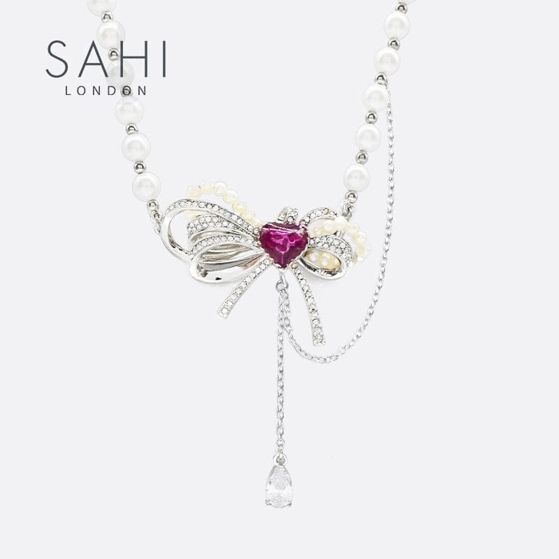 With Love Pearl Charm Necklace | Pearl Necklace | Sahi London 