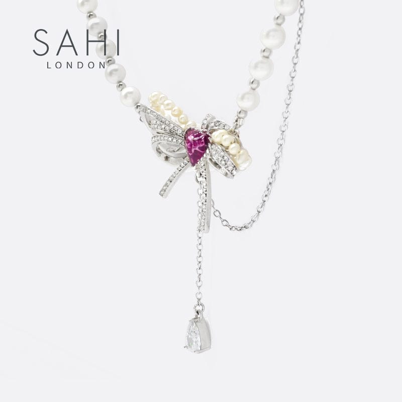 With Love Pearl Charm Necklace | Pearl Necklace | Sahi London 