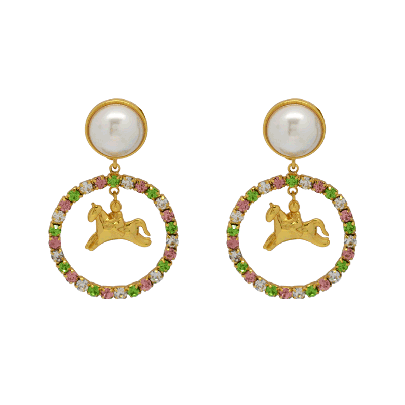 Age of Innocence Stoned Circle Hoop Earrings Image 6