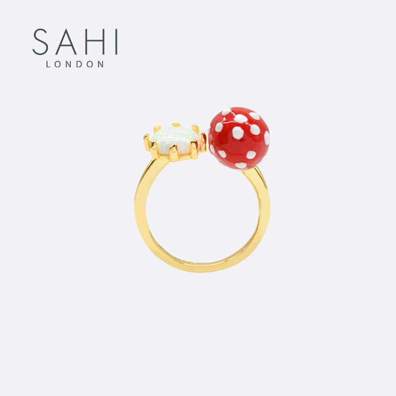 Sahi Enchanting Garden Mushroom Adjustable Ring