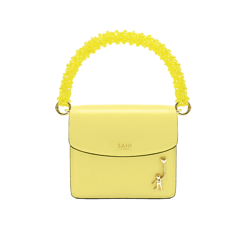 CALF LEATHER YELLOW MINI BAG image 6